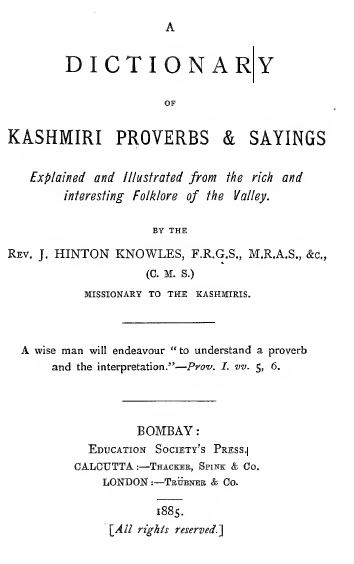   British Missionary’s Contribution  to Kashmir Literature