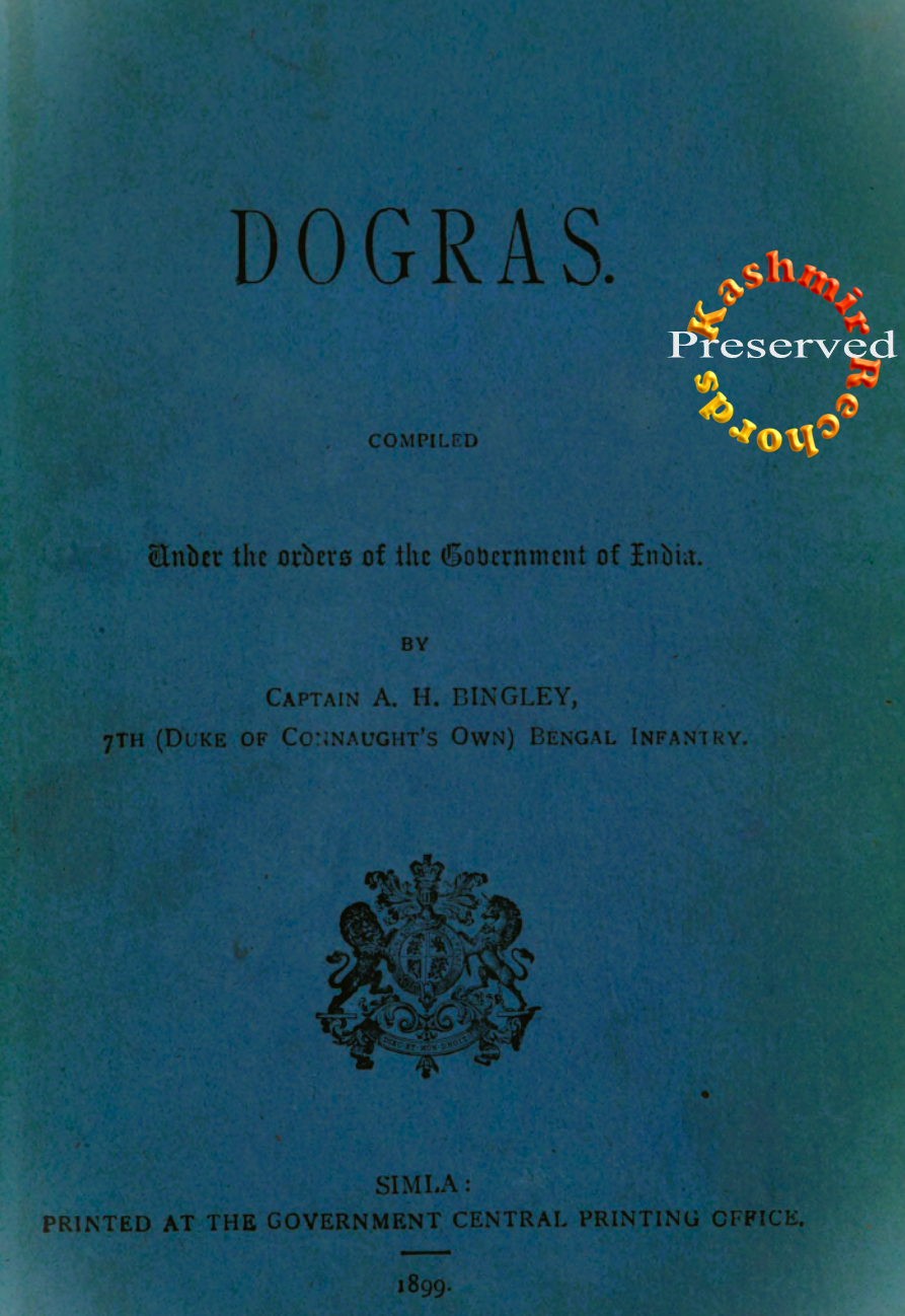 1899 British Army Captain’s  Rare Book on Dogras